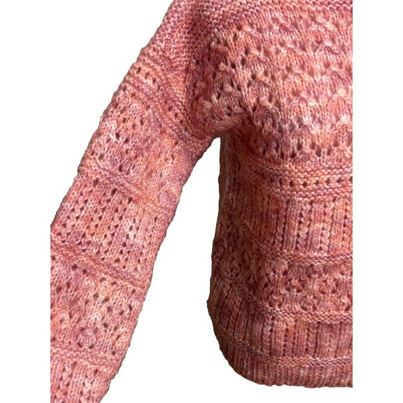 Handmade Wool Blend Chunky Knit Sweater Womens S Soft Pink Cottagecore Soft Girl - Picture 2 of 9